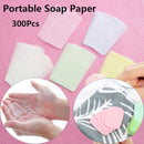 300Pcs Outdoor Mini Paper Soap Washing Hand Bath Clean Scented Slice Sheets Soap