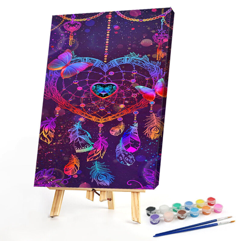 Love Dream Catcher Oil Paint By Numbers DIY Wall Craft Coloring Drawing for Kids