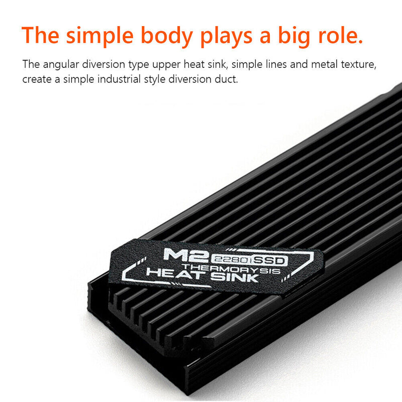 M.2 Solid State Hard Disk Heatsink Heat Radiator for PCIE 2280 SSD (Black)
