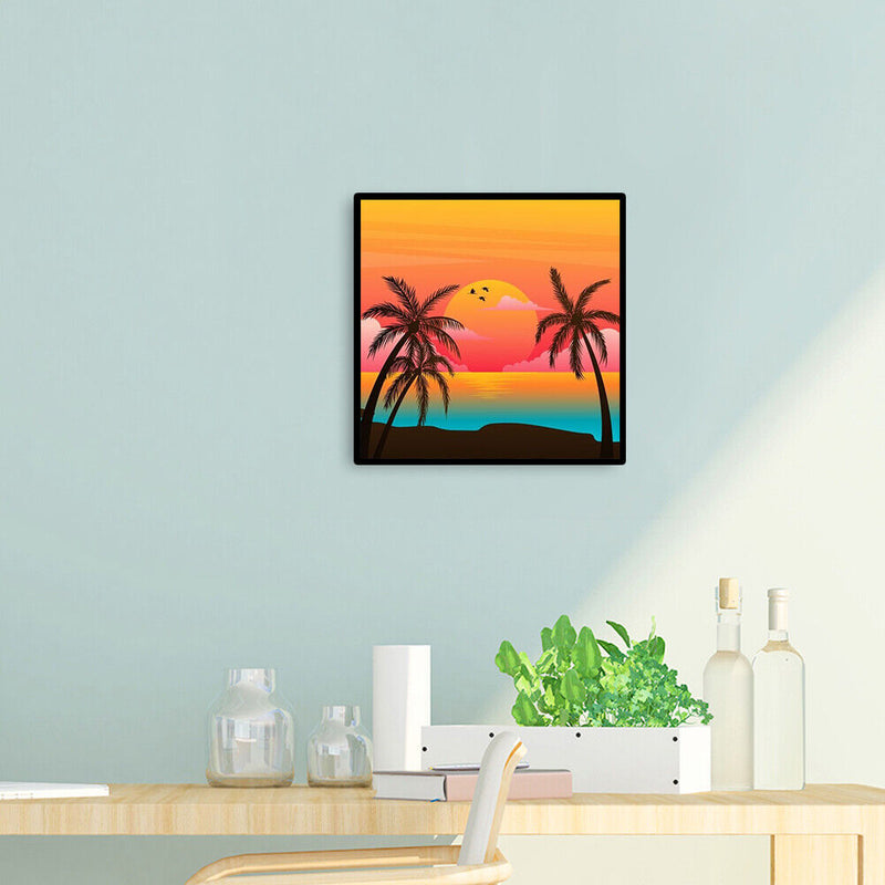 Sea Sunset Drawing Frameless DIY Oil Paint by Numbers Canvas Home Decor Kit