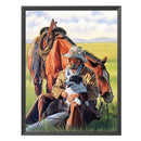 Full Cross Stitch Western Knight Kit Cotton 3 Beaches Stamped Artwork Home Decor