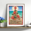 Beach Christmas Tree 5D DIY Full Round Drill Drawing Kit Diamond Painting Craft