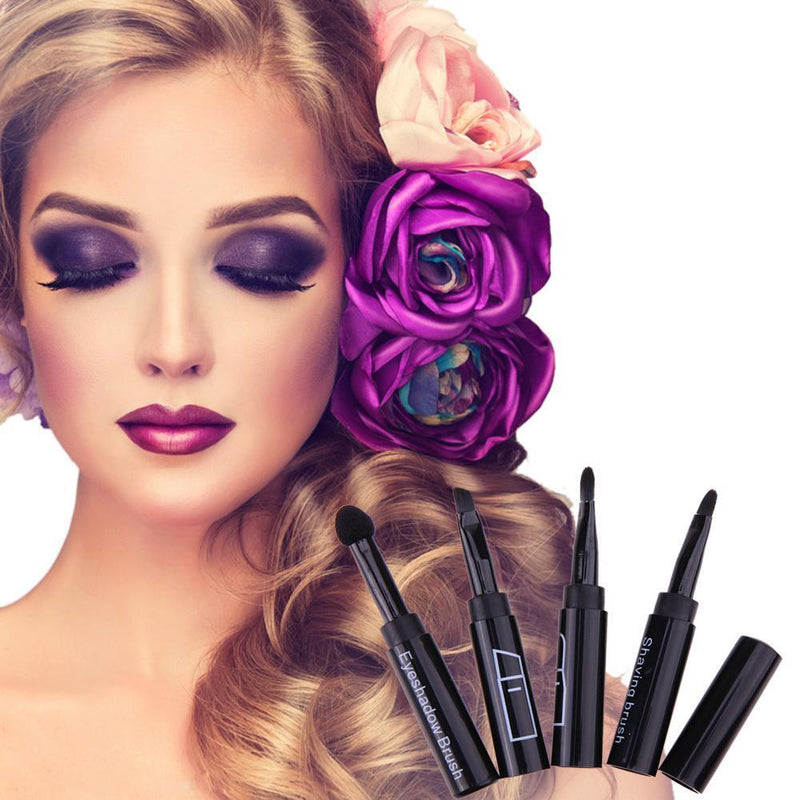 4 in 1 Portable Retractable Makeup Brush Lipbrush Eyeliner Brush for Travel