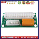 24 Pin to 4 Pin Power Supply Dual PSU Cable Adapter Sync Starter Extender Card