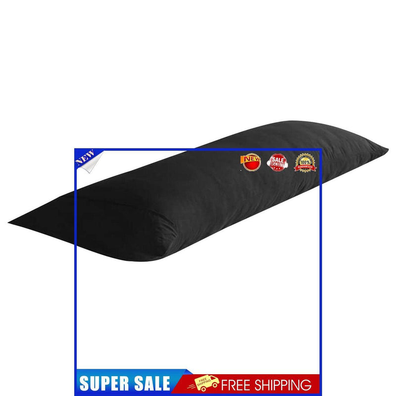 Full Body Pillowcase Sleeper Breathable Long Bed Throw Pillow Cover (Black)