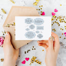 Greetings Label Metal Cutting Die Stencils Transparent Silicone Seal Stamp
