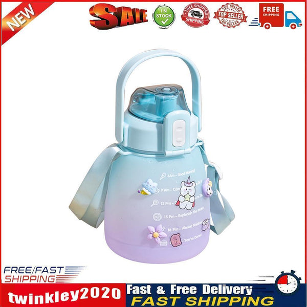 1.3L Large-capacity Water Bottle Outdoor Sports Gradient Cup (Blue Purple) Newly