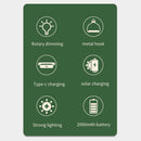 2 Modes Waterproof LED Tent Lanterns Emergency Camping Flame Lights (Black)