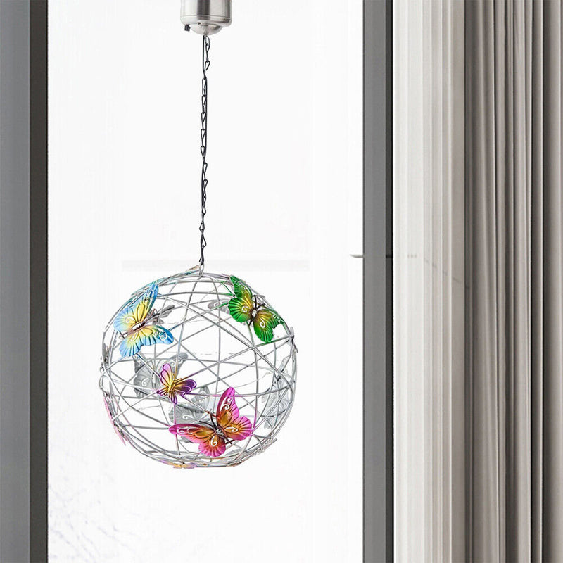 Hanging Solar Luminous Butterflies Round Ball Light Decorative Lighting Lamp