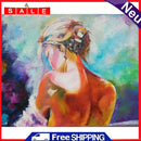 Frameless Painting By Numbers Girl Back DIY Handmade Drawing On Canvas Art Kit