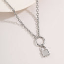 Hip Pop Multi-layer Chain Lock Pendant Necklace Punk Choker Collar Statement