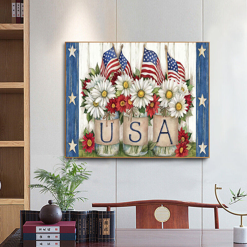 Frameless Flower Banner Oil Paint by Numbers Kit Handpainted Artwork Wall Craft