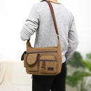 Canvas Men Messenger Bag Casual Multi Pockets Student Travel Shoulder Handb