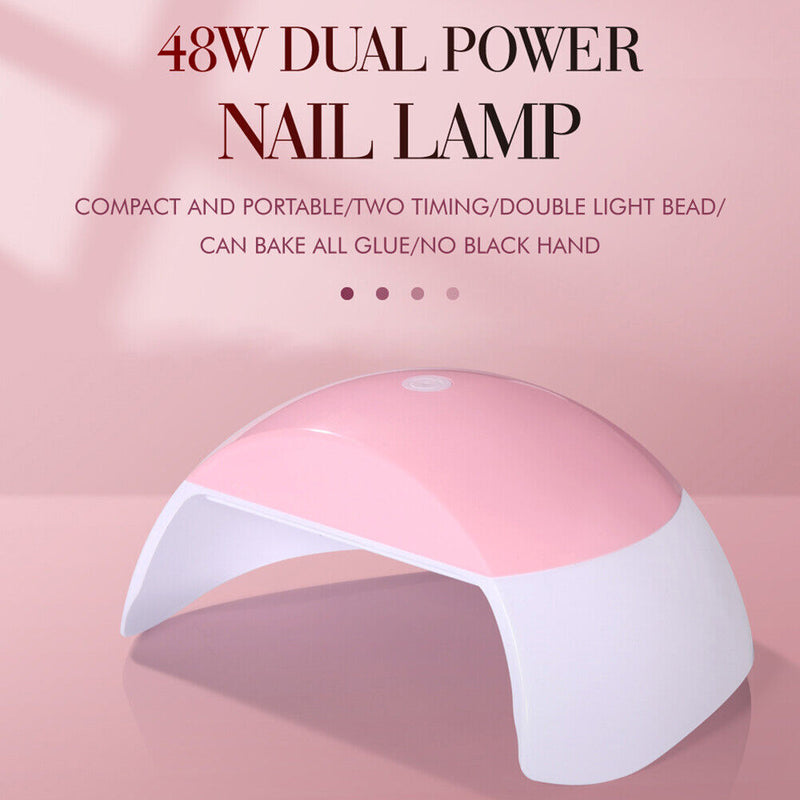 Portable 48W 15 LED UV Nail Lamp Gel Polish Dryer Timer Nail Art Manicure Tools