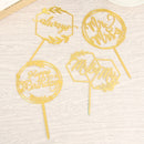 DIY Cupcake Decor Dessert Sticks Mr&Mrs Happy Birthday Always Cake Topper