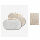 2PCS Party Beaded Rhinestones Egg Shape Shoulder Evening Bag Chain Purse Clutch