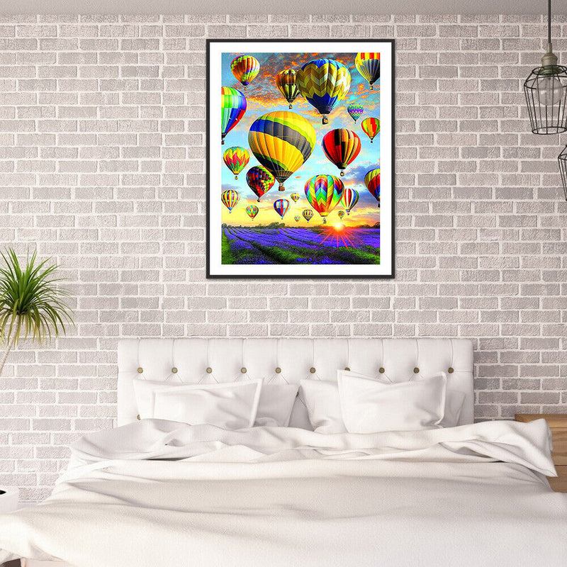 5D Diamond Painting Kit Hot Air Balloons Full Round Drill DIY Mosaic Crafts