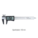 Electronic Digital Vernier Caliper Full Screen Measuring Tool (Black 150mm)