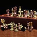 International Chess Set, Standard Chess Board Metal Pieces Kit for Kids Adu