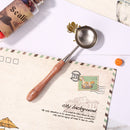 Wooden Handle Sealing Wax Bead Tablet Melting Spoon for Scrapbooking (A) Newly