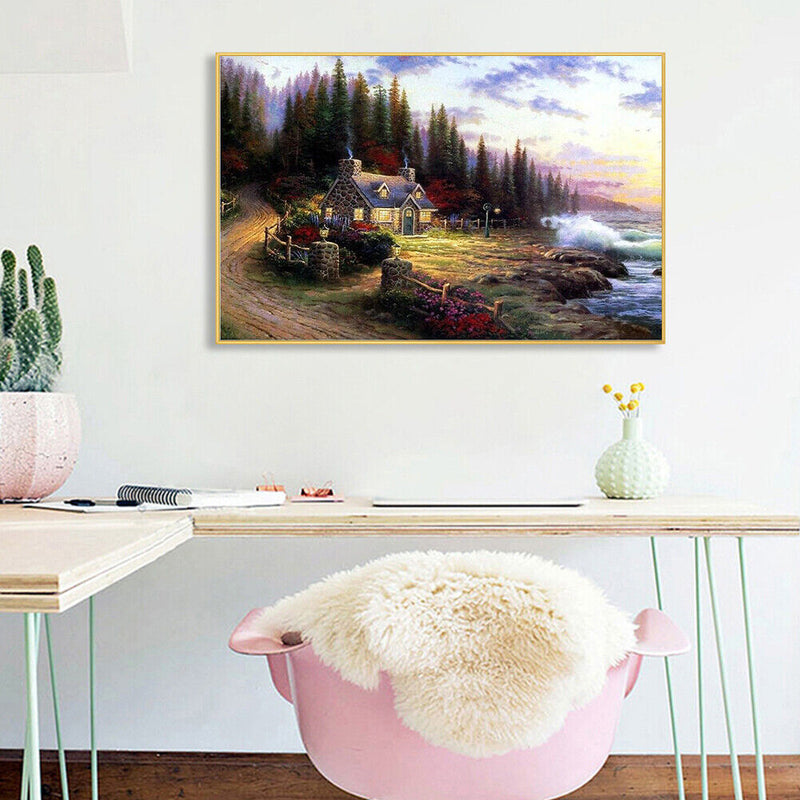 Beach House Oil Painting By Numbers Canvas Wall Drawing Kits DIY Gift Home Decor