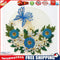 DIY Diamond Painting Kit Blue Flower Butterfly Partial Special Shape Drill