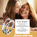 To My Daughter Fidget Ring Anti Anxiety Ring with Beads Spinner For Girls`