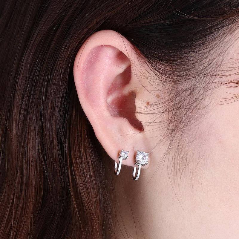 Women Men Tragus Earrings Zircon Ear Cuff Non Piercing Earrings No Pierced