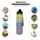 1L Sports Water Bottle with Marker Large Capacity Fitness Drink Cups (B) Newly