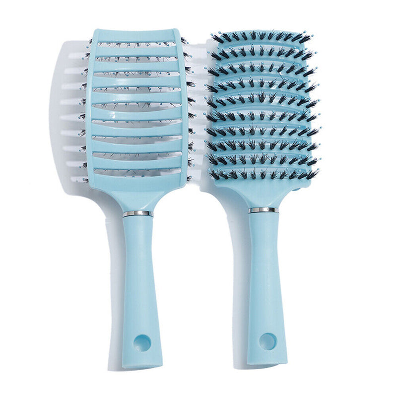 Women Bristle Hairbrush Scalp Massage Comb Wet Curly Hair Detangle Salon Tool