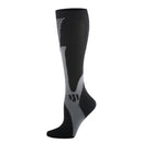 Compression Socks Unisex Sports Running Football Elastic Socks (Black S/M) Newly