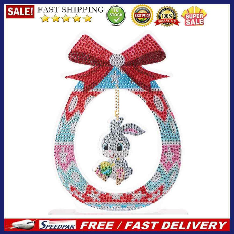 DIY Diamond Painting Ornaments Crystal Drill Easter Cute Bunny Handmade Crafts