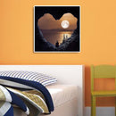 Frameless Painting By Numbers DIY Heart Mountain Drawing On Canvas Art Craft Kit