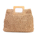 Retro Big Totes Women Woven Shoulder Handbags Top-handle Bags (Light Brown)