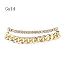 Shiny Rhinestone Chunky Chain Layered Accessory Diamond Anklet Cuban Link