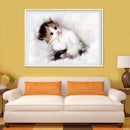 White Adorable Cat 5D Diamond DIY Painting Craft Kit Home Decor