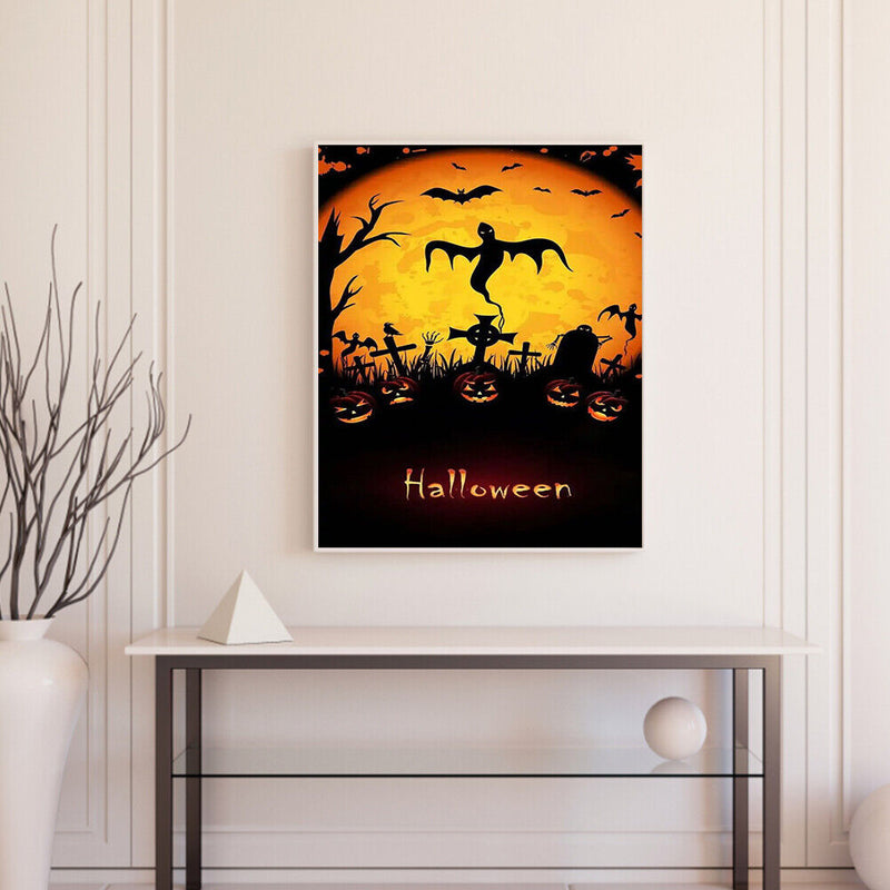 Halloween Pumpkin Ghost Oil Paint By Numbers Kit Art Decor 40x50cm (B1598)
