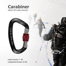 25KN Rock Climbing Carabiner D-Shaped Locking Screwgate Carabiner Hot-Forged