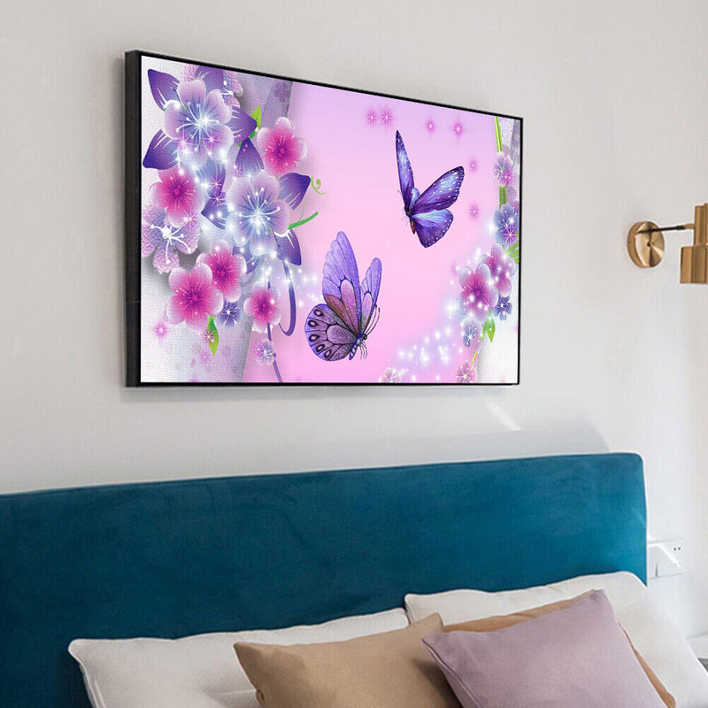 Flying Butterfly 5D DIY Full Round Diamond Painting Rhinestones Digital Mosaic