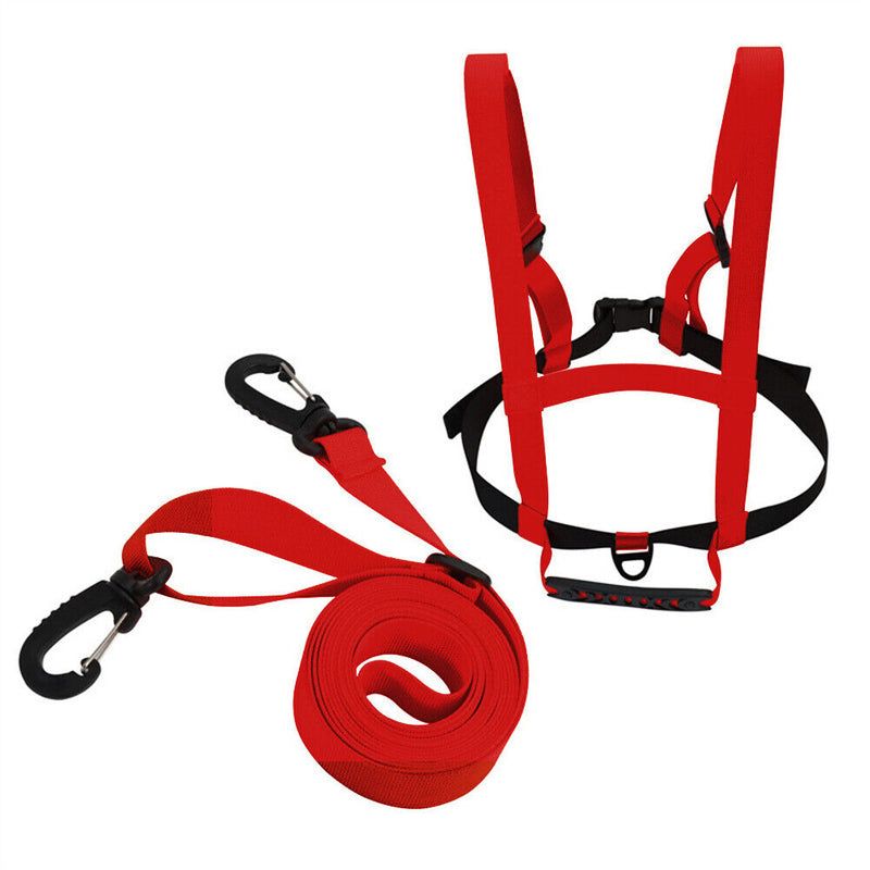 Kids Ski Training Belt Safety Traction Rope Skiing Anti-Fall Strap (Red) Newly