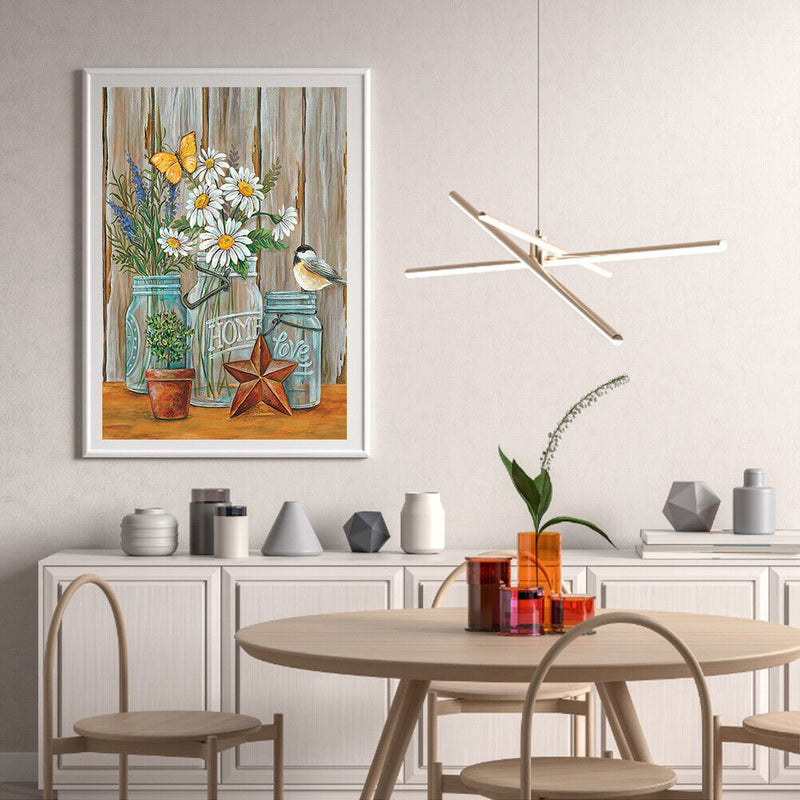 Home Flower Oil Paint By Numbers Kits Canvas Picture DIY Home Decoration Gift