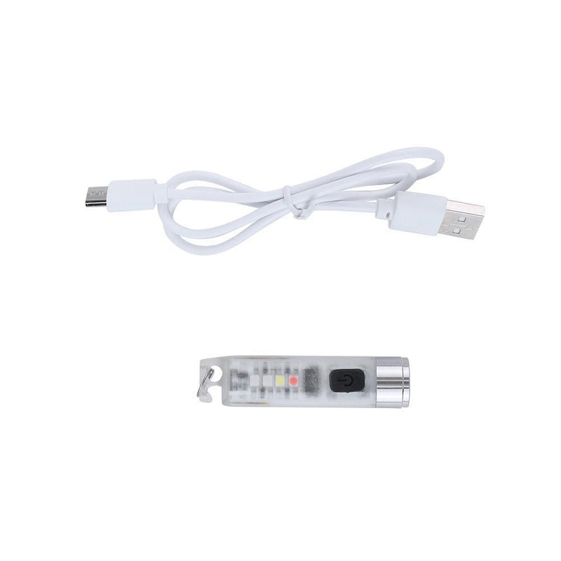 Mini Keychain Flashlight Pocket Torch Lamp USB Emergency Hiking Light (1pc)