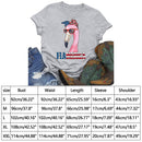 Independence Day Print Flamingo Tea T-Shirt (Light Grey L)
