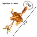 Buckle Animal Shape Carving Pendant Key Ring Wooden Keychain Key Holder