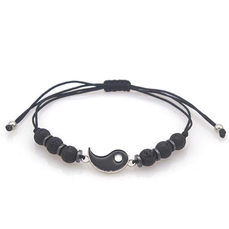 Yin Yang Charm Pendant Yin Yang Charm Wristband Couple Bracele Weaving Rope