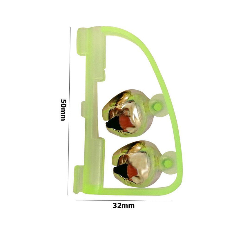 10pcs Fluorescent Fishing Rod Pole Tip Glow Clip Twin Bell Alarm Alert Ring