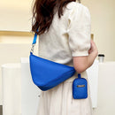 Nylon Casual Shoulder Bags Triangle Crossbody Zipper Handbags with Small Clutch
