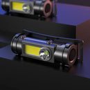 1200mAh Portable Strong Headlight USB DC Rechargeable Head-Wear Torch Flashlight