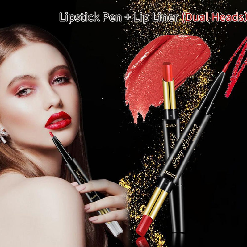 15 Color Lip Liner Pen Double Head Lasting Lip Gloss Lipstick Cosmetics (04