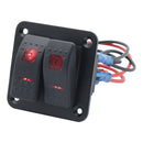 Waterproof On-Off Modified 2-Speed Dual LED Boat Switch Panel for Truck Car RV